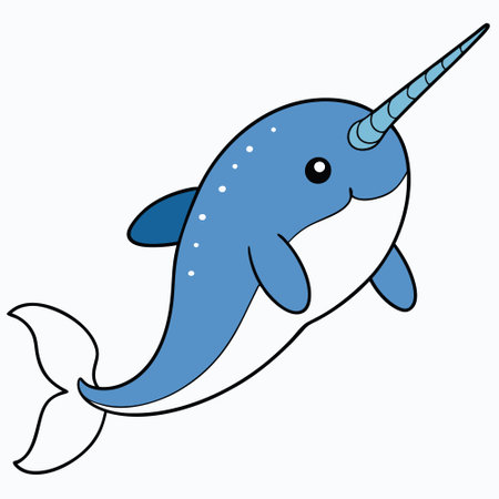 cetaceans vector illustration. cetaceans cartoon clipart, animal in flat style.のイラスト素材