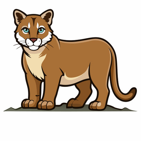 cougar cartoon isolated on white backgroundのイラスト素材