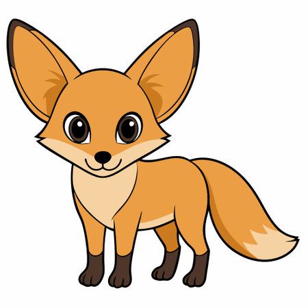 Fox Animal isolated flat vector illustrationのイラスト素材