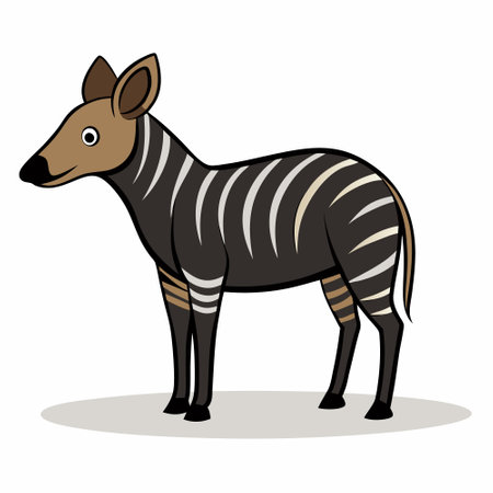 Okapi flat vector cartoon flat art illustrationのイラスト素材
