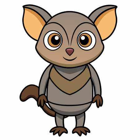 Tarsier vector illustration cartoon clipart character, animal in flat style.のイラスト素材