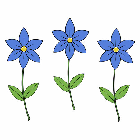 Flowers flat illustration . Beautiful Flowers iconのイラスト素材