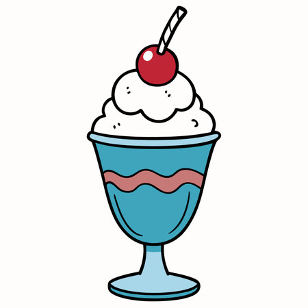 Ice cream. Flat vector illustration isolated on white.のイラスト素材