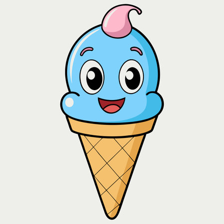 Ice cream. Flat vector illustration isolated on white.のイラスト素材
