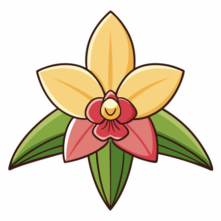 Orchid flower vector illustration designのイラスト素材