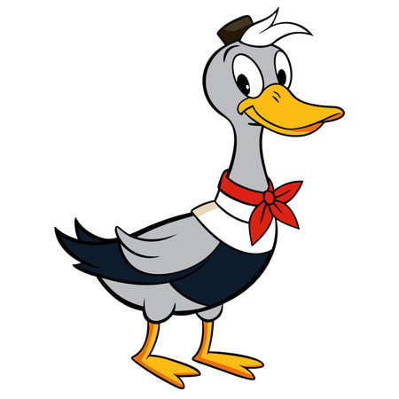 Cute Goose, vector illustration of a birdのイラスト素材