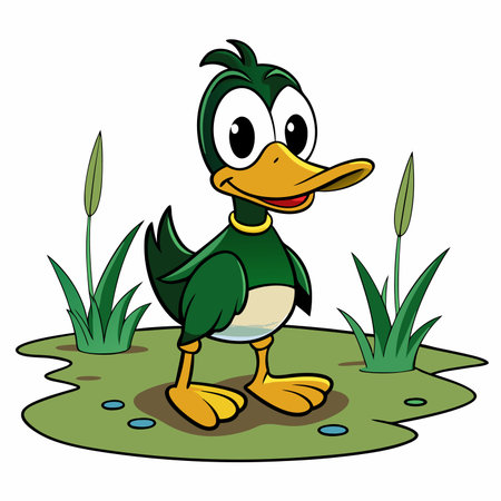 Mallard duck, nature beauty animal isolatedのイラスト素材