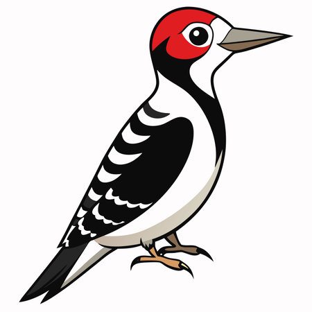 illustration of a Woodpecker animal on white backgroundのイラスト素材