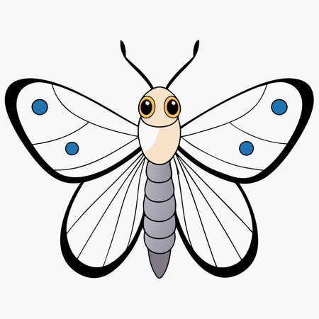 Apollo butterfly silhouette vector illustrations on a white background.のイラスト素材