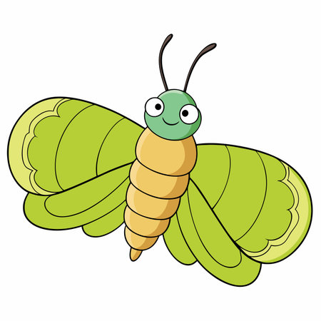 Cabbage White butterfly vector illustrations on a white background.のイラスト素材