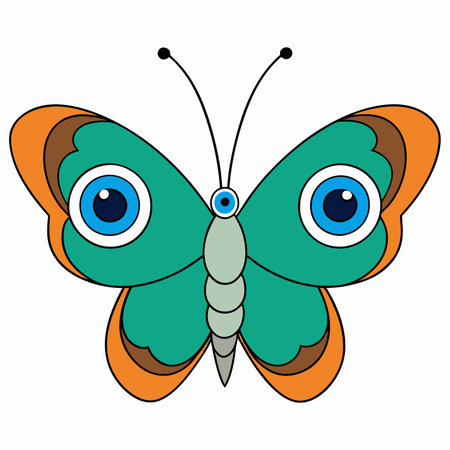 Peacock butterfly vector illustrations on a white background.のイラスト素材