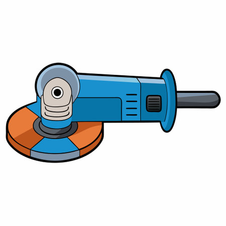 Vector illustration of Angle grinder on white backgroundのイラスト素材