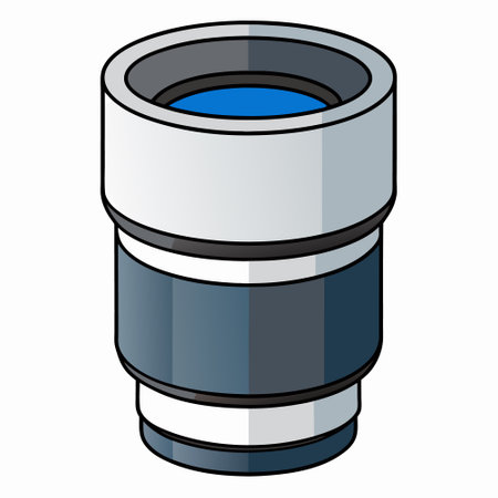 Telephoto Lens flat vector illustration white backgroundのイラスト素材