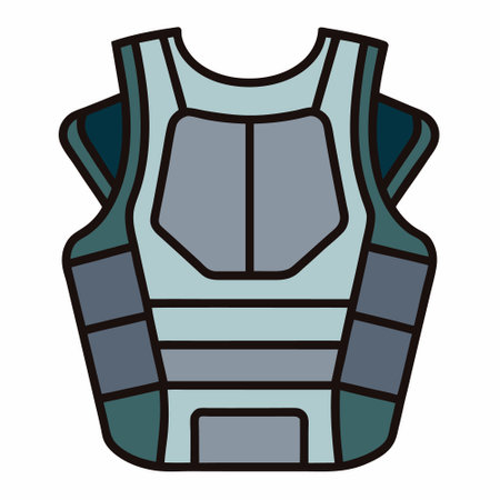 Body Armor flat style vector isolated illustration white backgroundのイラスト素材