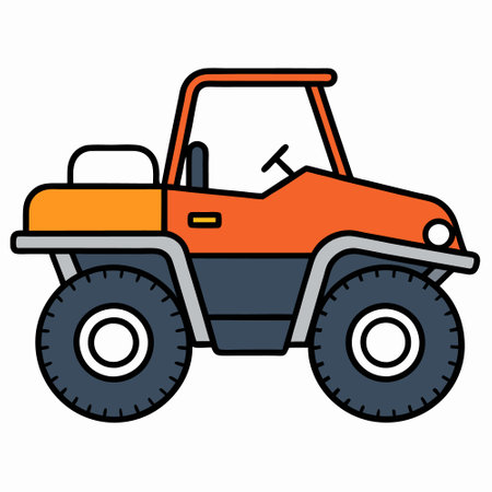 atvs flat style vector isolated illustration white backgroundのイラスト素材