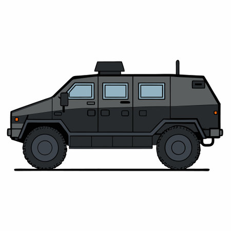 Armored Vehicles flat style vector isolated illustration white backgroundのイラスト素材
