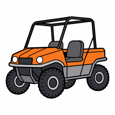 atvs flat style vector isolated illustration white backgroundのイラスト素材