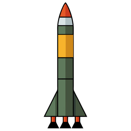 missile systems flat style vector isolated illustration white backgroundのイラスト素材