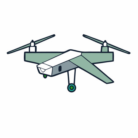 Unmanned Aerial Vehicles flat style vector isolated illustration white backgroundのイラスト素材