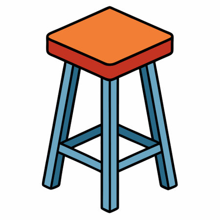 bar stools flat style vector isolated illustration white backgroundのイラスト素材