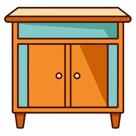 Cabinet flat style vector isolated illustration white backgroundのイラスト素材