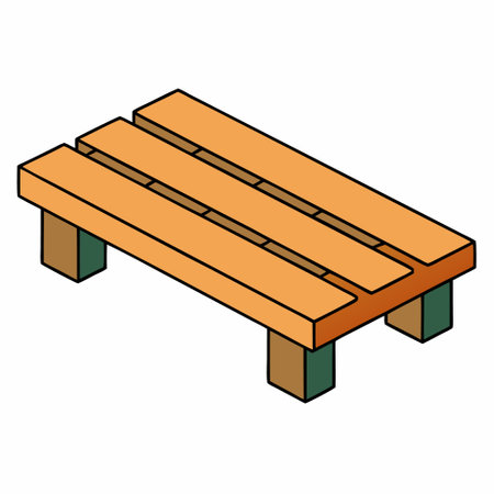 Bench flat style vector isolated illustration white backgroundのイラスト素材