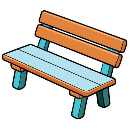 Bench flat style vector isolated illustration white backgroundのイラスト素材