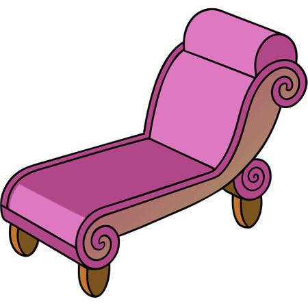 Chaise lounge flat style vector isolated illustration white backgroundのイラスト素材