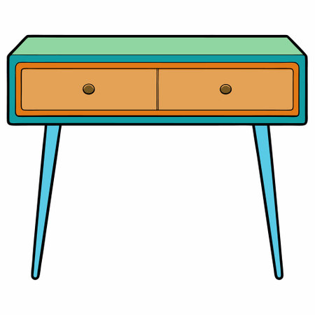 Console table flat style vector isolated illustration white backgroundのイラスト素材