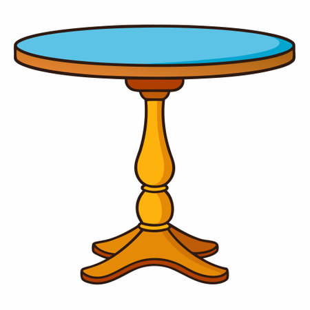 Dining table flat style vector isolated illustration white backgroundのイラスト素材