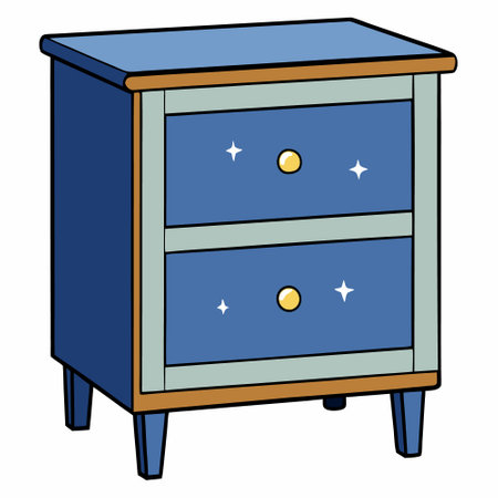 Nightstand flat style vector isolated illustration white backgroundのイラスト素材