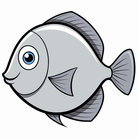 Discus fish isolated flat vector illustration on white backgroundのイラスト素材