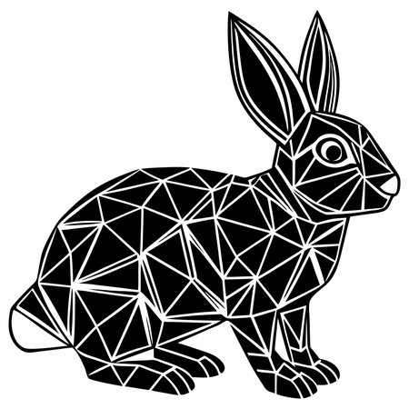 Cottontail Rabbit illustration white backgroundのイラスト素材