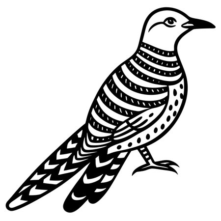 Northern Flicker illustration white backgroundのイラスト素材