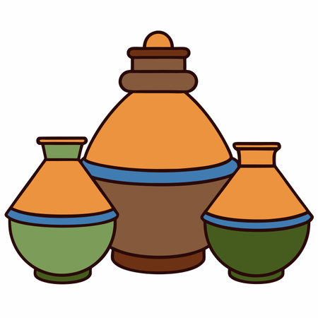 Pots illustration flat vector designのイラスト素材
