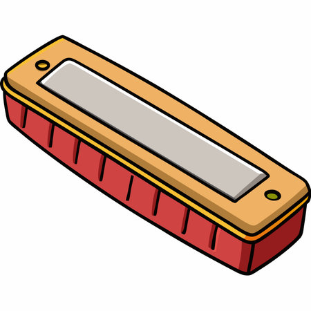 Harmonica illustration flat vector designのイラスト素材