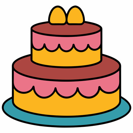 Balloon cake Animals flat vector illustration white background