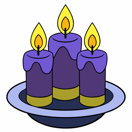 Candles flat vector illustration white backgroundのイラスト素材