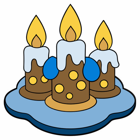 Candles flat vector illustration white backgroundのイラスト素材