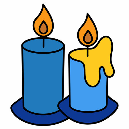 Candles flat vector illustration white backgroundのイラスト素材