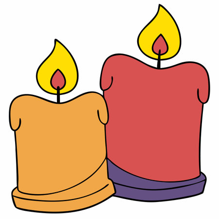 Candles flat vector illustration white backgroundのイラスト素材