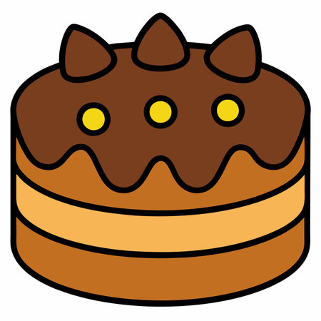Chocolate Cake flat vector illustration white background