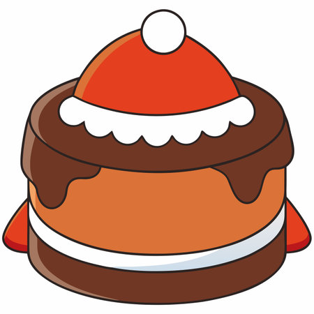 Chocolate Cake flat vector illustration white backgroundのイラスト素材