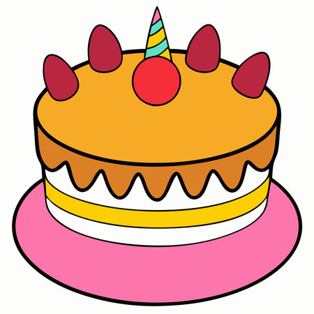 Balloon cake Animals flat vector illustration white background