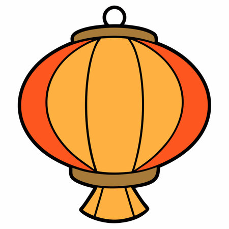 paper lanterns flat vector illustration white backgroundのイラスト素材