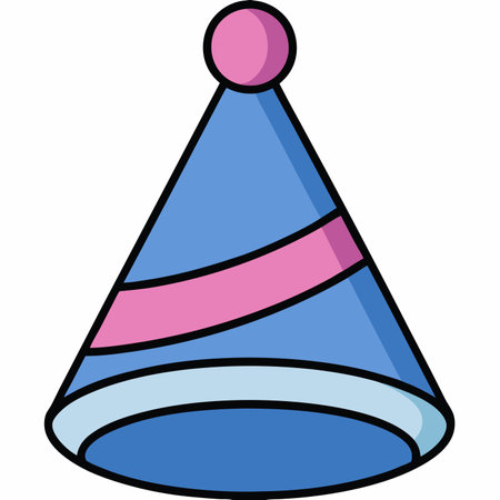 Party Hat flat vector illustration white backgroundのイラスト素材