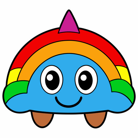 Rainbow Sprinkles flat vector illustration white backgroundのイラスト素材