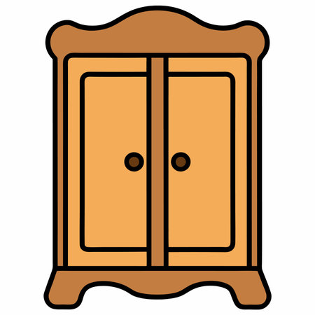 wooden cupboard isolated icon vector illustration designicon vector illustration designのイラスト素材