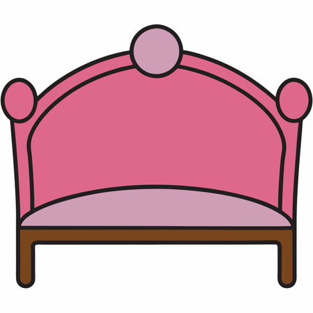 Pink armchair isolated on white background. Vector illustration in flat style.のイラスト素材