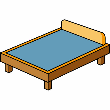 Isolated bed icon. Vector illustration design of single bed icon.のイラスト素材